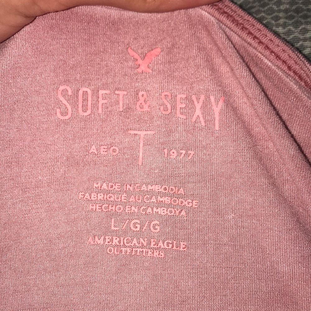 American Eagle Soft & Sexy Large Blush Pink Shirt - Picture 3 of 4